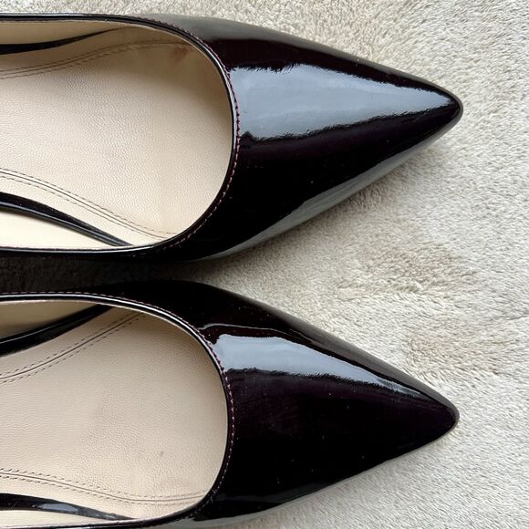 Marc Fisher Zala Dark Brown Patent Leather Block Heel Pumps Women’s 9 Pointy Tie - Picture 4 of 14
